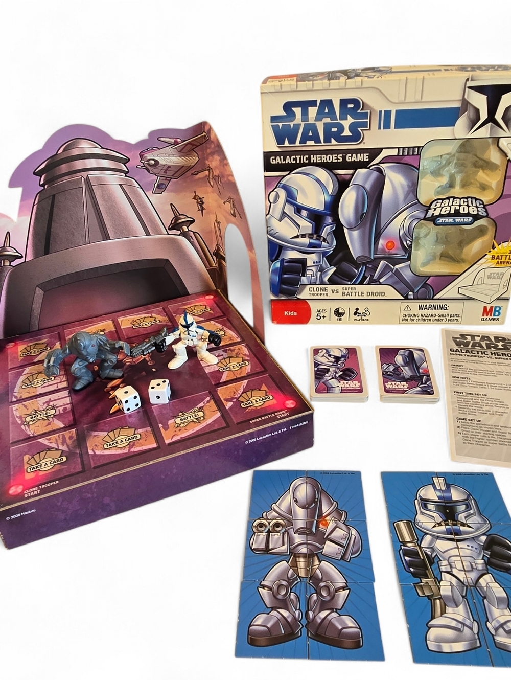 Star Wars Galactic Heroes Game Clone Trooper vs Super Battle Droid **COMPLETE**
